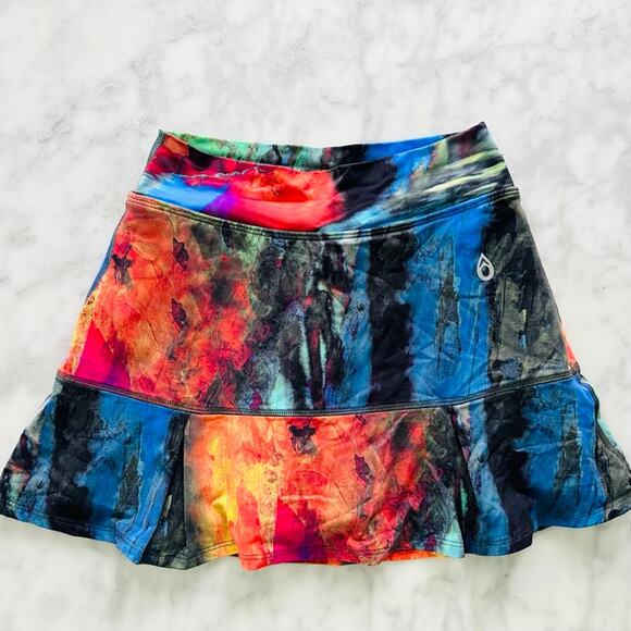 Dona Jo Athletic Skort Blue Bright Marble Size 1/Small Tennis Pickleball Walking - Picture 1 of 6